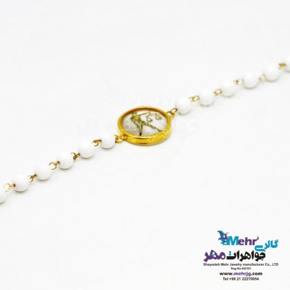 دستبند طلا و سنگ - ماه تولد مهر-SB0447